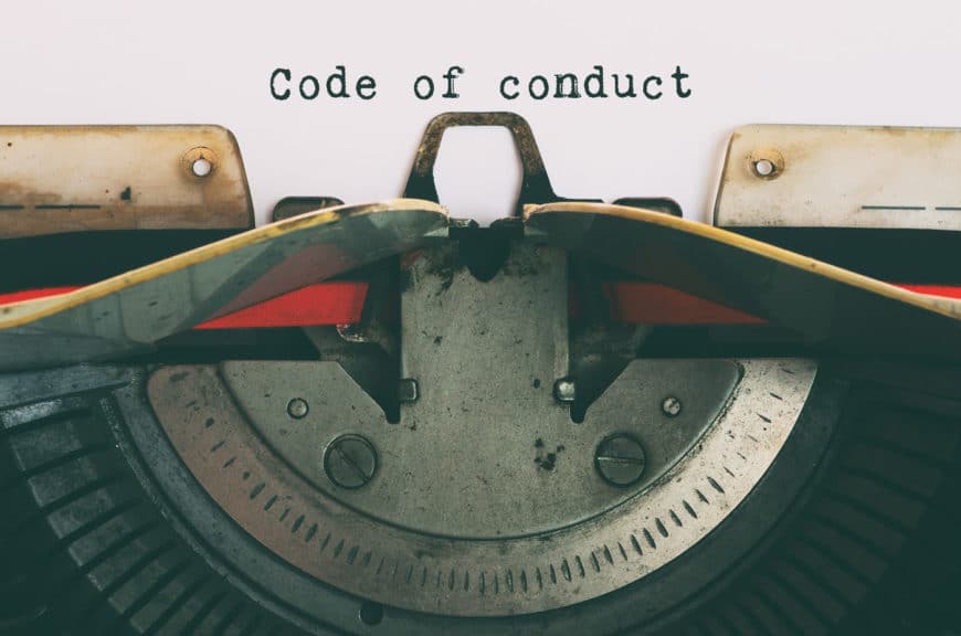 Vintage Typewriter With Text - Code of Conduct