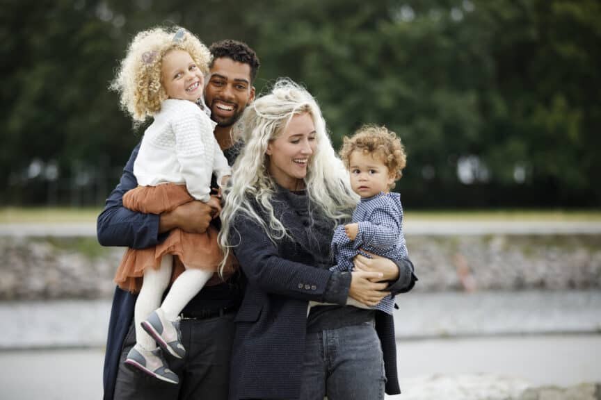 young mixed family