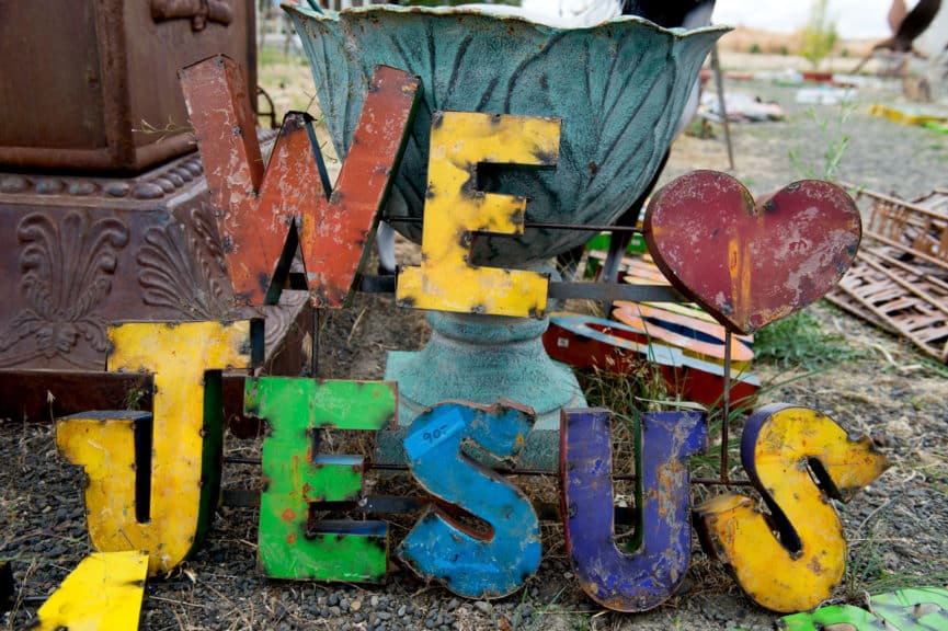 We love Jesus sign for sale at Spokane