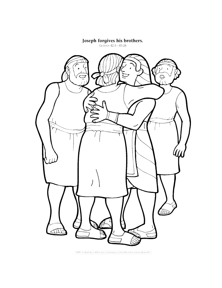 Joseph forgives his brothers coloring page