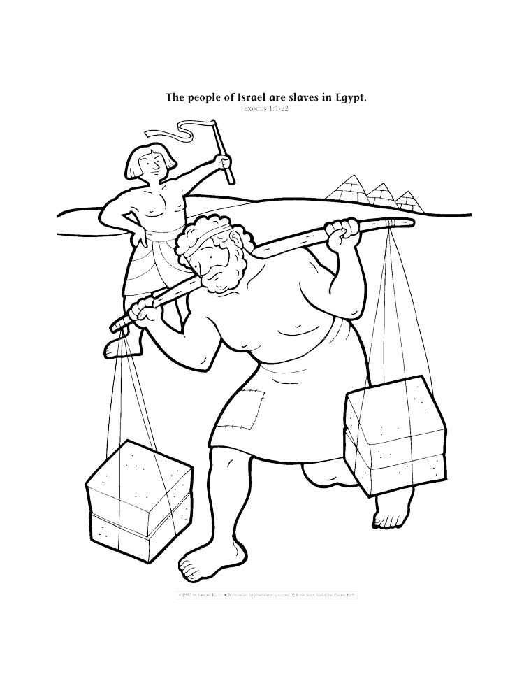 The people of Israel are slaves in Egypt coloring page