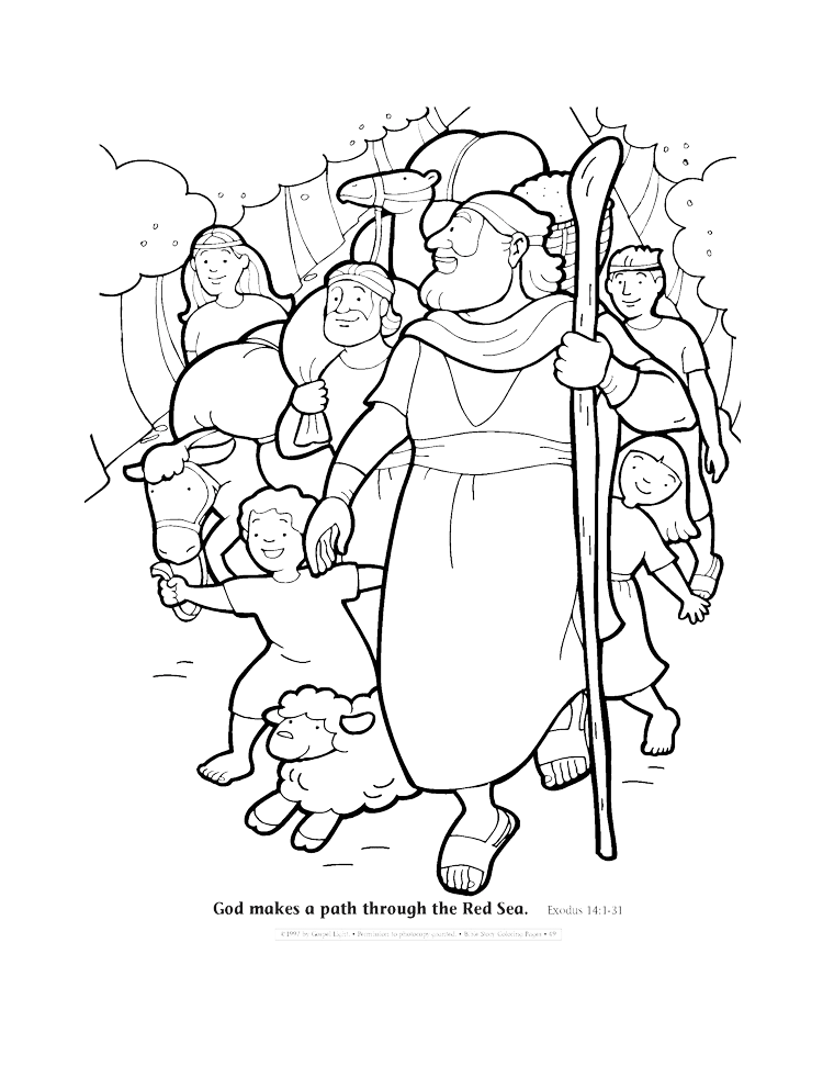 God makes a path Red Sea coloring page
