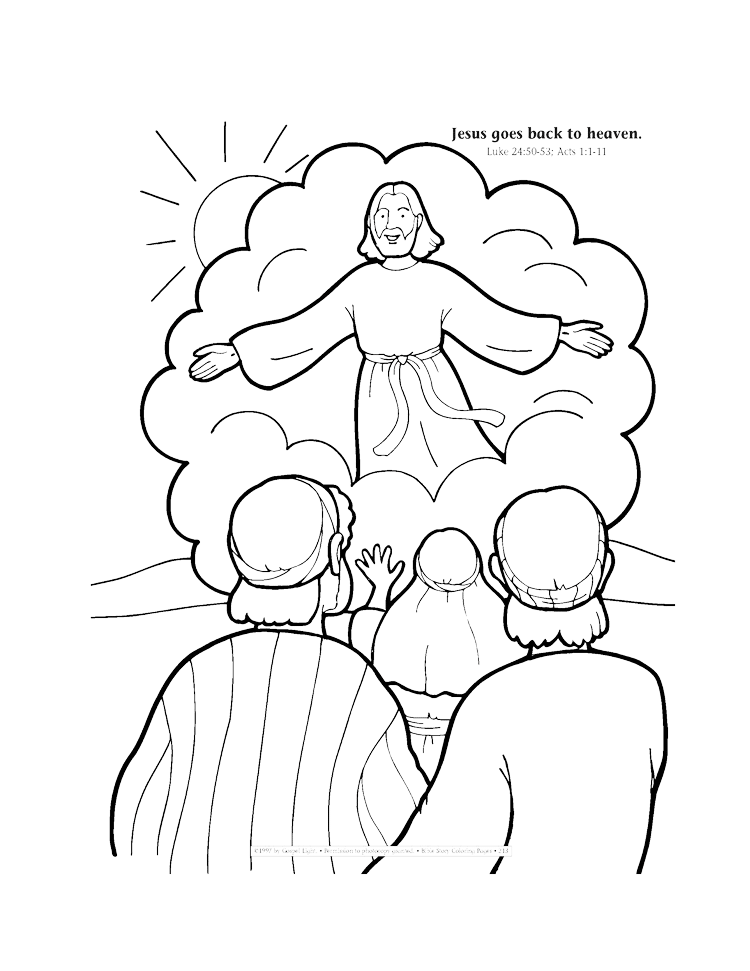 Jesus goes back to heaven coloring page