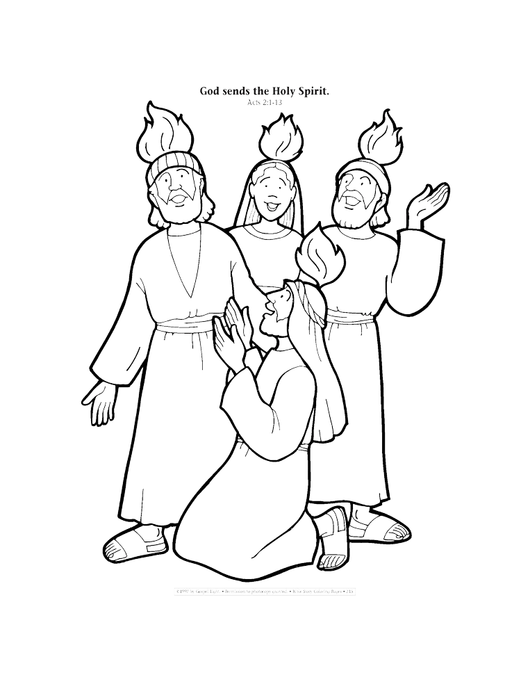 God sends the Holy Spirit coloring page