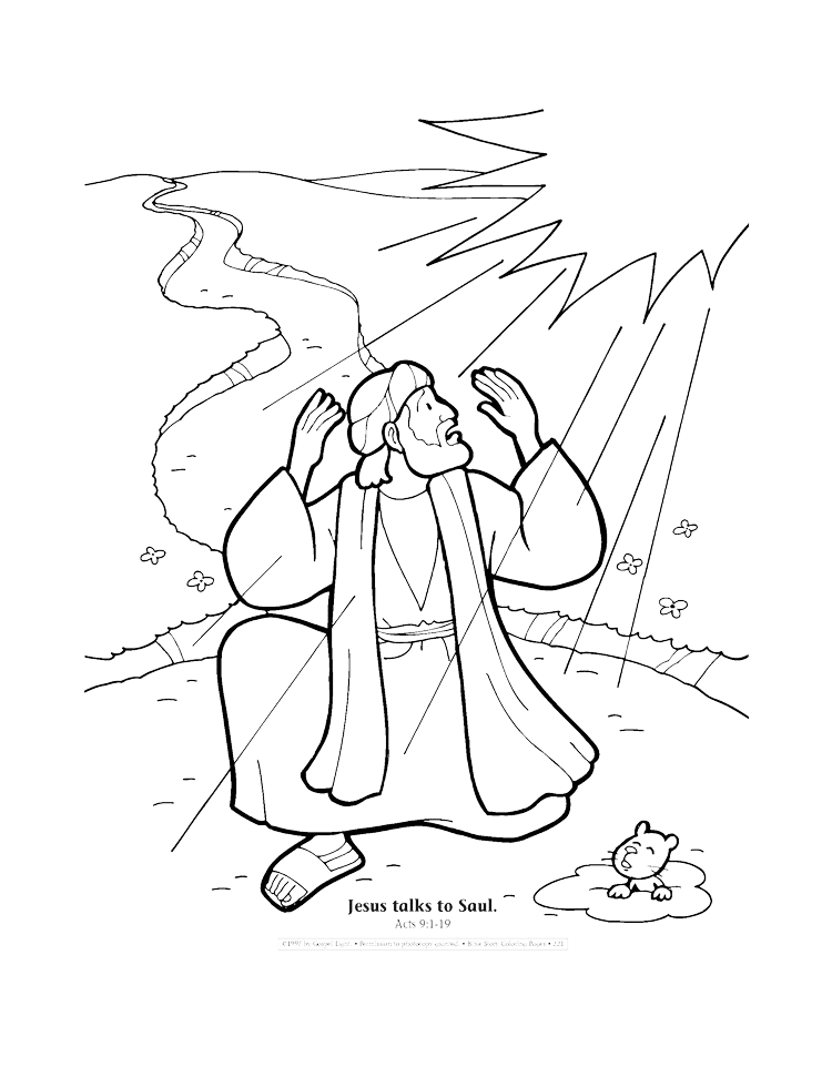 Jesus talks to Saul coloring page